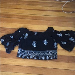 Off the shoulder top with bell sleeves